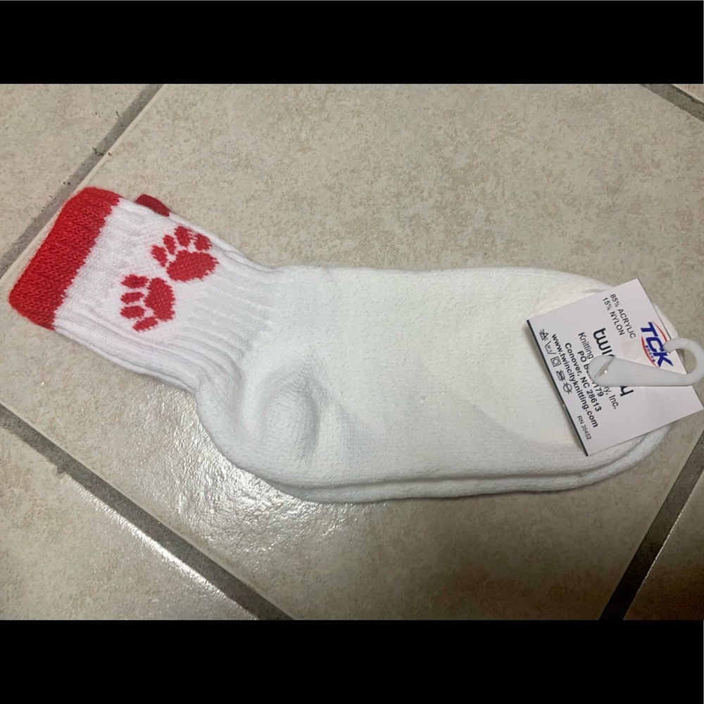 Youth Size Red or Gold Paw Print Cheer Cheerleading Socks NEW
